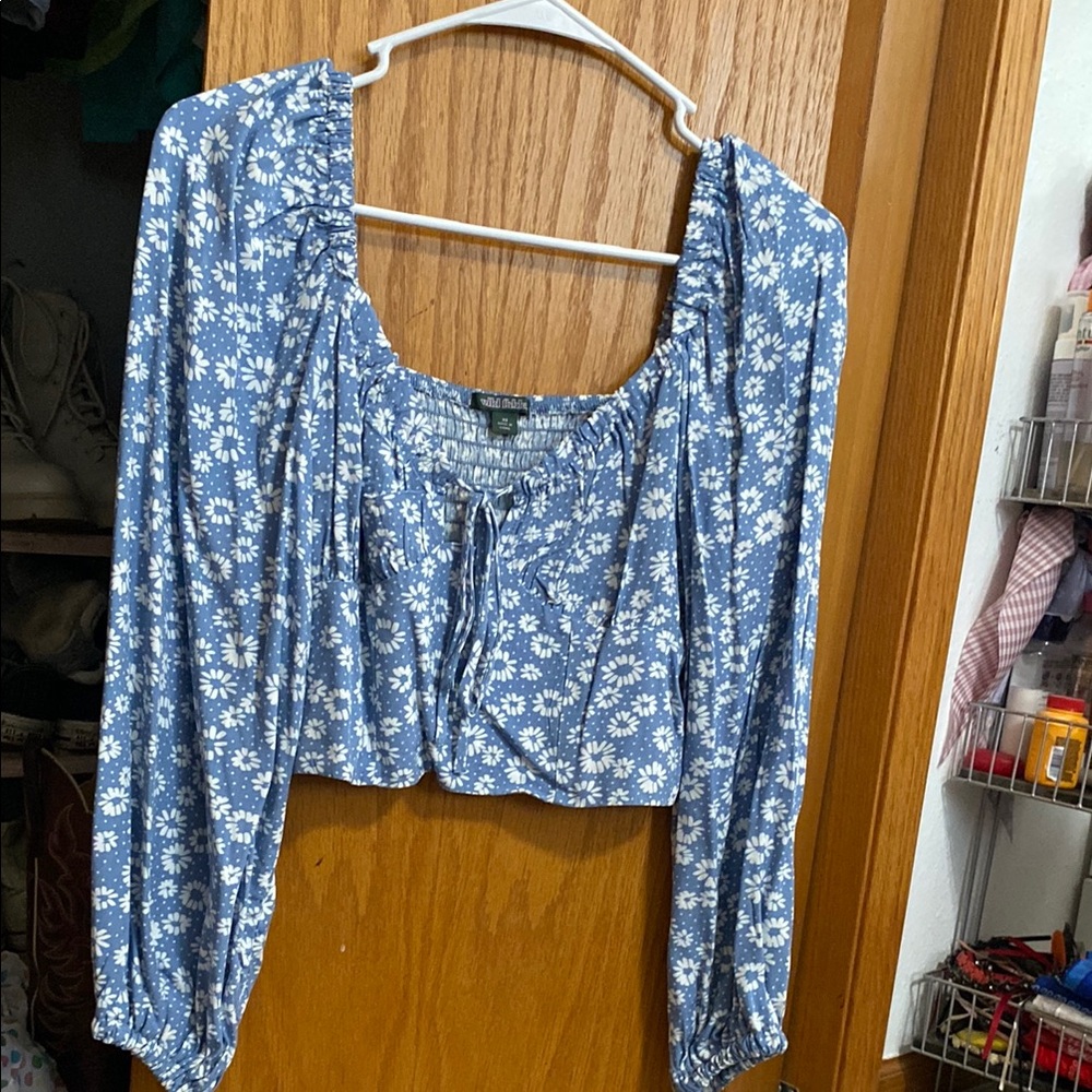 Blue Floral Women's Top